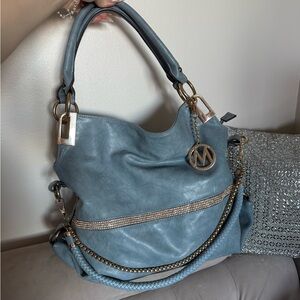 Mia K Farrow Blue Handbag